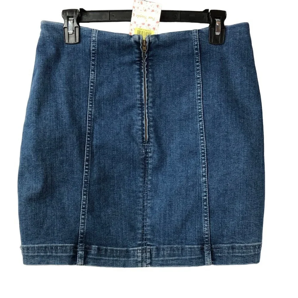 FREE PEOPLE Modern Femme Denim‎ Mini Skirt 10 NWT